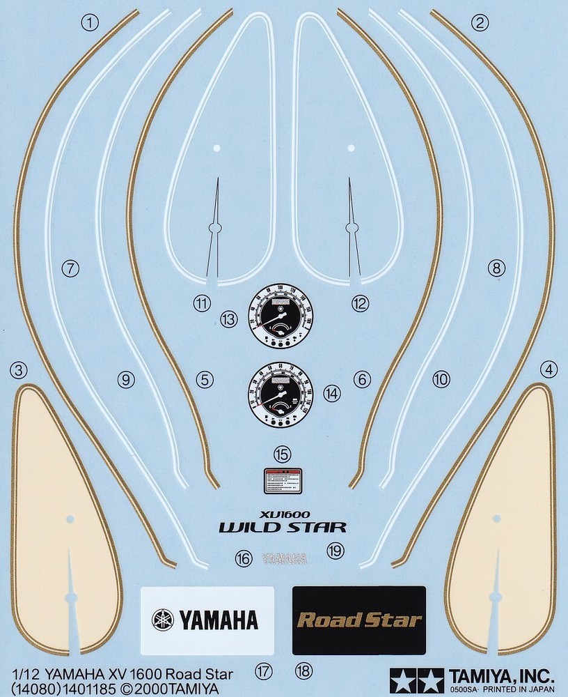 Tamiya Decals 1/12 YAMAHA XV1600 Road Star .Item14080 from Japan
