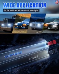 SUPAREE 4PCS 4×6 LED Headlights: DOT Rectangular Truck LED Headlights with