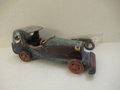 Painted Wooden Model Car (Needs Restoring; Great DIY Project!)