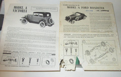 2 Hubley Ford Model A w/Roadster – no 4850-400 Parts Lot, Early kits as is parts