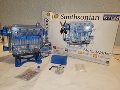 Smithsonian Motor-Works STEM Working 4 Cylinder Blue Engine PARTS ONLY