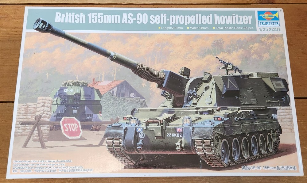 British 155mm AS-90 Self-Propelled Howitzer Trumpeter 1/35 scale