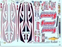 Slixx 7190 Summitt Camaro P/S white or red car 1/24 Drag decal