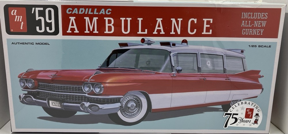 AMT 1959 Cadillac Ambulance w/Gurney 1/25 AMT1395 Plastics Car/Truck 1/24-1/25