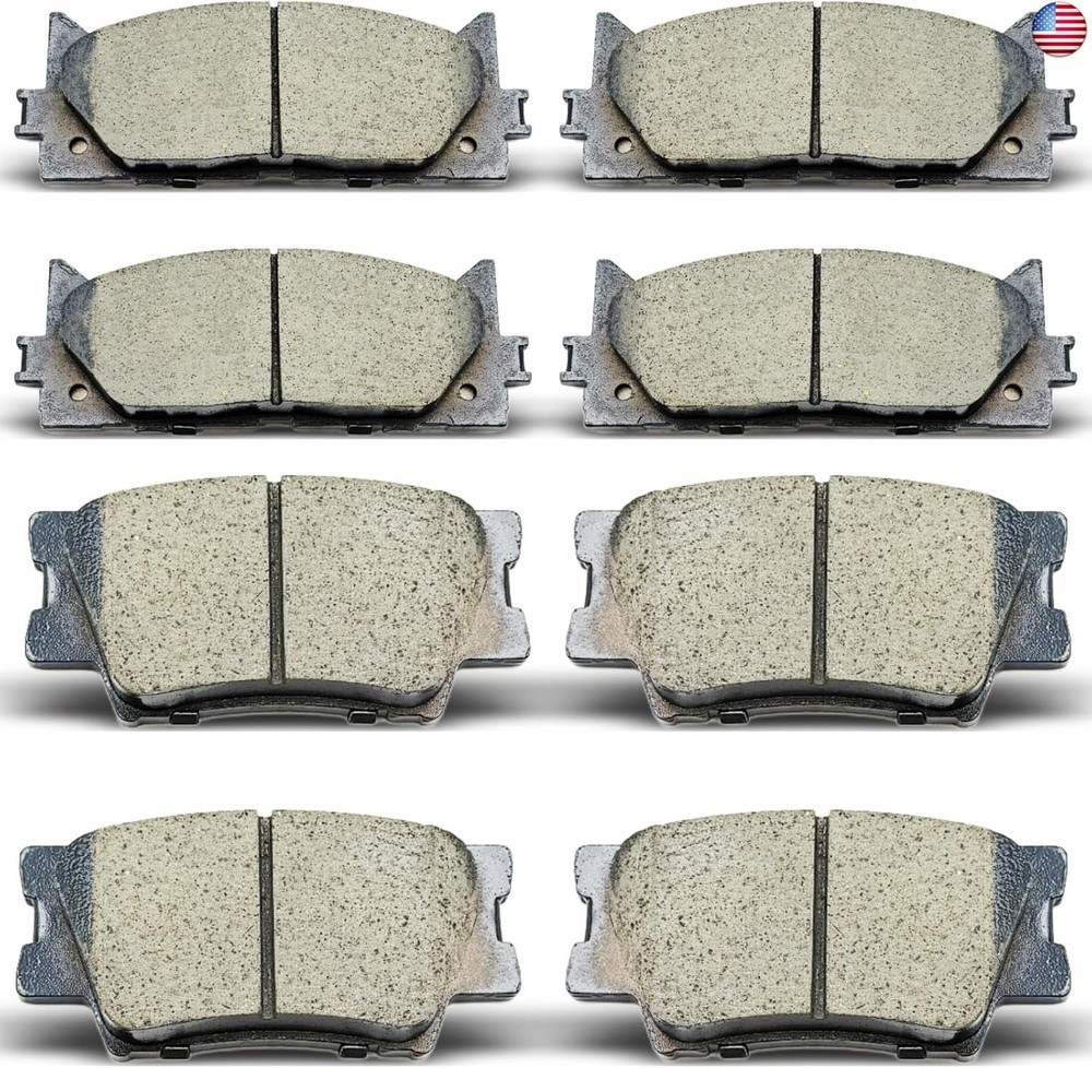 D1293 D1212 8PCS Front & Rear Ceramic Disc Brake Pads Kit?Fits 2007-2017