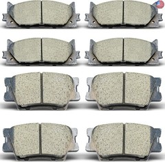 D1293 D1212 8PCS Front & Rear Ceramic Disc Brake Pads Kit?Fits 2007-2017
