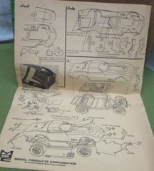 1968 CORVETTE Stock Racing Custom model instructions Model Products 1960s manual