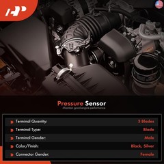 A-Premium Fuel Injection Pressure Sensor [3 Pins] Compatible with Mercedes-Benz