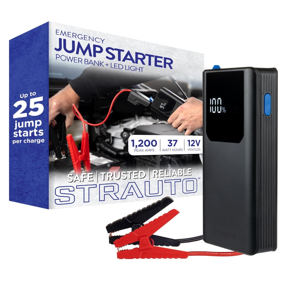 Strauto Car Battery Jump Starter 12V Portable Jump Starter Battery Pack Jumper