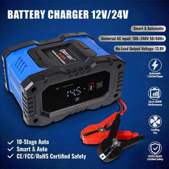 12V 20 Amp Smart Battery Charger Maintainer with Repair Mode Works with Lifepo4,