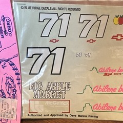 Blue Ridge Decals 1004 1/25 Scale #71 Big Apple Market/Abilene Boots NASCAR