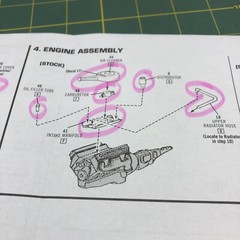 68 Chevy Camaro SB ENGINE Blower Gasser HOT ROD 1:25 AMT Search LBR Model Parts