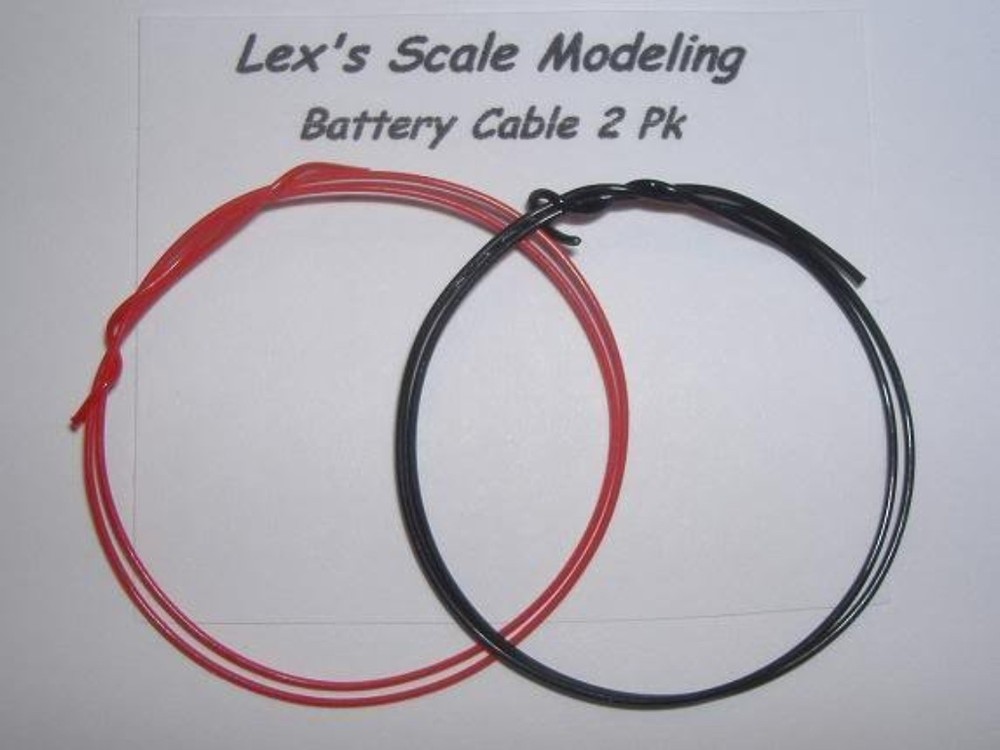 LEX’S SCALE MODELING Battery Cable Wire in Red & Black 1/24 1/25 Models 2FT.