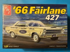 1966 FORD FAIRLANE 427 COUPE MODEL KIT AMT ROUND 2 1/25 SCALE NEW SEALED LOOK!!!