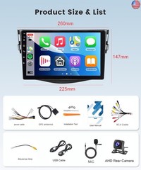 2G+64G Car Radio for Toyota RAV4 2007-2011 NO JBL, Rimoody Android 13 Car