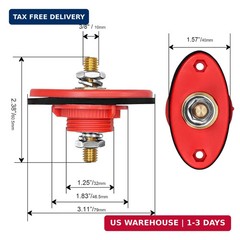 Recoil BTTP-38 Premium High Current 3/8″ Feed-Thru Panel Battery Terminal Connec