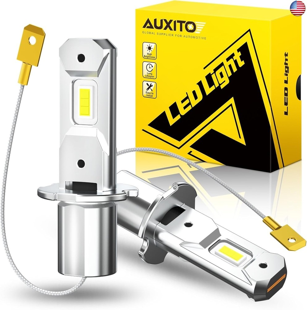 “AUXITO H3 LED Bulb, 16,000LM 600% Super Brighter, 10 Years Lifespan, 1:1 Size