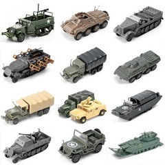 1/72 Military Vehicle Model Kit Plastic Assembly Tank Truck Toy Set