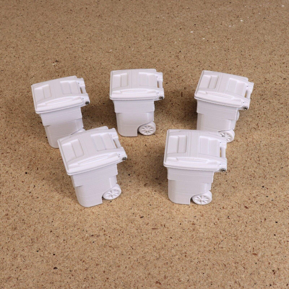 x5 Make It RC 1/24 Scale Trash Cans for RC/Model Car Garage, Shop, Diorama