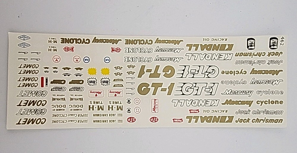 Fred Cady 462 Mercury Cyclone GT-1 Comet Decal Sheet 1/25