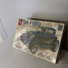 1970’S AMT 1934 FORD COUPE ORIGINAL ISSUE STREET RODS MODEL KIT # T134 W/ BOX