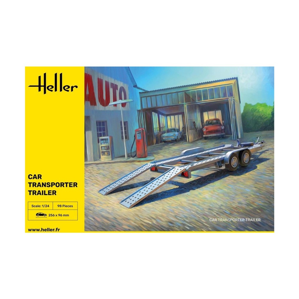 Heller Historical Model 1:24 Car Transport Trailer New