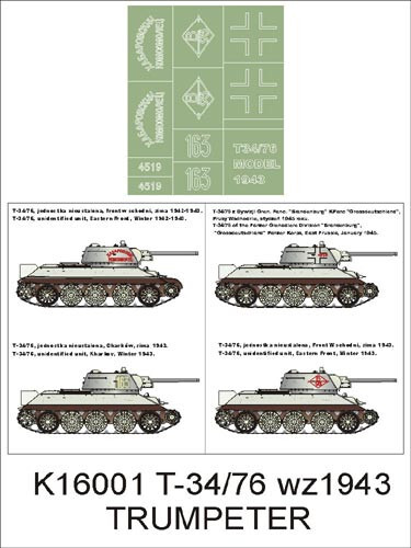 Montex 1/16 T-34/76-1943 – Super Paint Mask set (K16001)