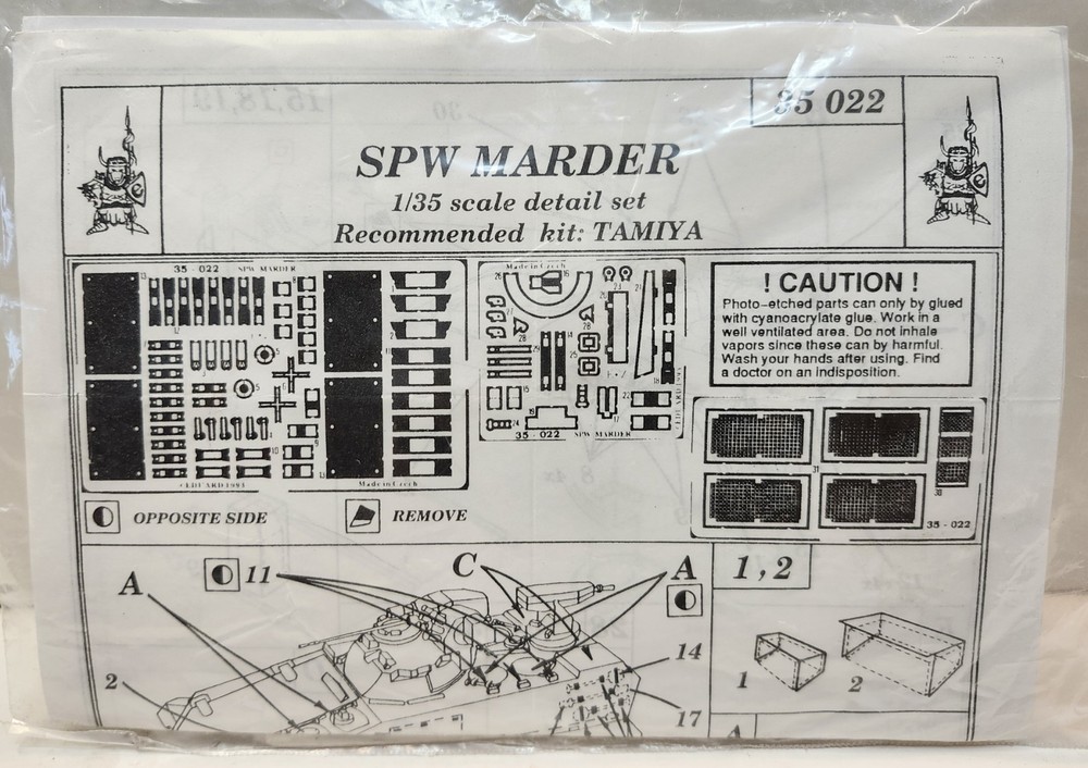 EDUARD 1/35 PHOTO-ETCHED Accessories 35022 German Army SPW Marder IFV Tamiya Kit
