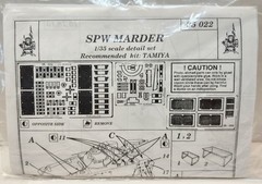 EDUARD 1/35 PHOTO-ETCHED Accessories 35022 German Army SPW Marder IFV Tamiya Kit