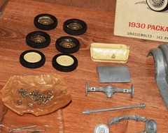 Hubley 1930 Packard Roadster #4860, Metal & Plastic Parts, Missing Chrome Parts