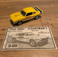 Rare Vintage Jo-Han “Fast Eddie” Schartmans Pro Stock Ford Maverick Built Model