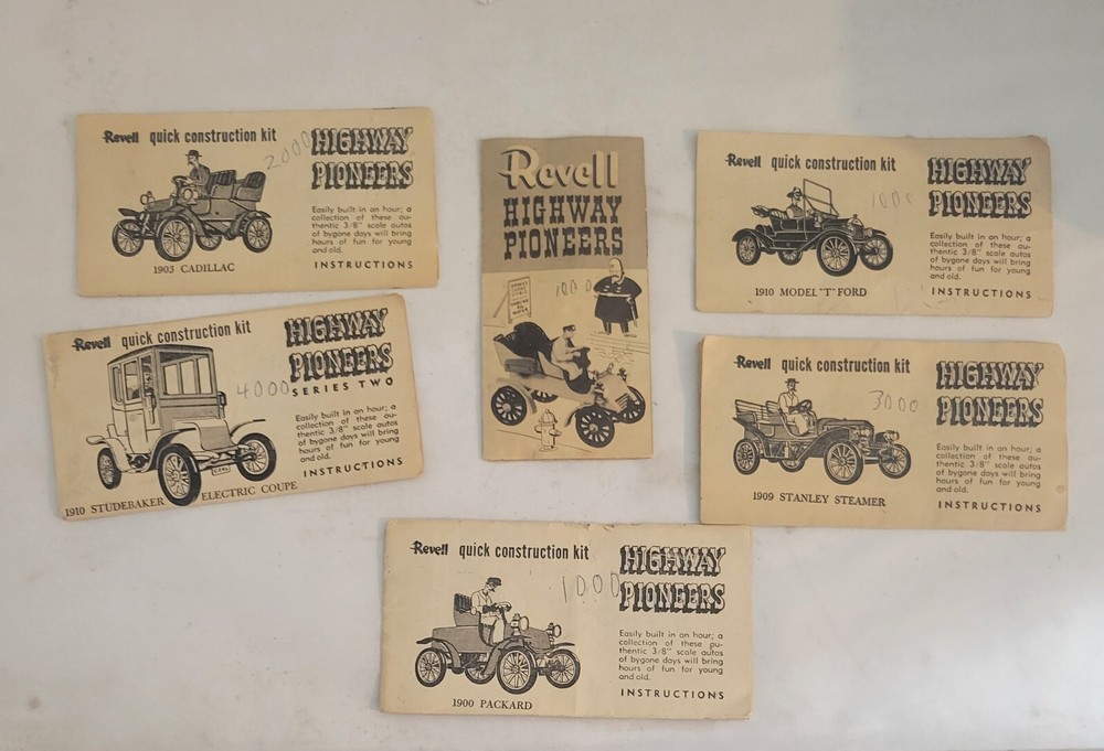 VINTAGE REVELL HIGHWAY PIONEERS INSTRUCTION BOOKS PAPER ONLY Lot of 6