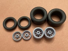 Resin 17/15 Scale inch Weld Magnum Drag Wheels With Cheater Slicks 1/24, 1/25
