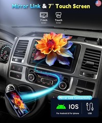 7 inch Double Din Car Radio Stereo, Touch Screen Radio for Car Stereo