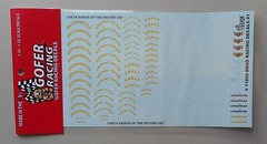 YELLOW WHITE DRAG RACING GOODYEAR TIRE 1:24 1:25 GOFER DECALS CAR MODEL 11050