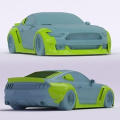 1:24 2015 Mustang Widebody Clinchd Flares Kit Transkit For Tamiya And Diecast