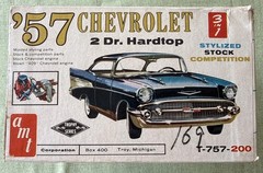 AMT 1957 Chevy 2-Dr 3-in-1 Hardtop 1/25 Scale Kit T-757-200 (1963) NIOB