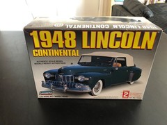 Lindberg 1948 Lincoln Continental 1/25 Kit, New, Open, Parts Sealed in Box