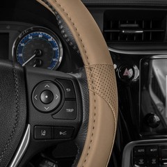 Motor Trend Perforated Microfiber Leather Steering Wheel Cover For Cars Trucks