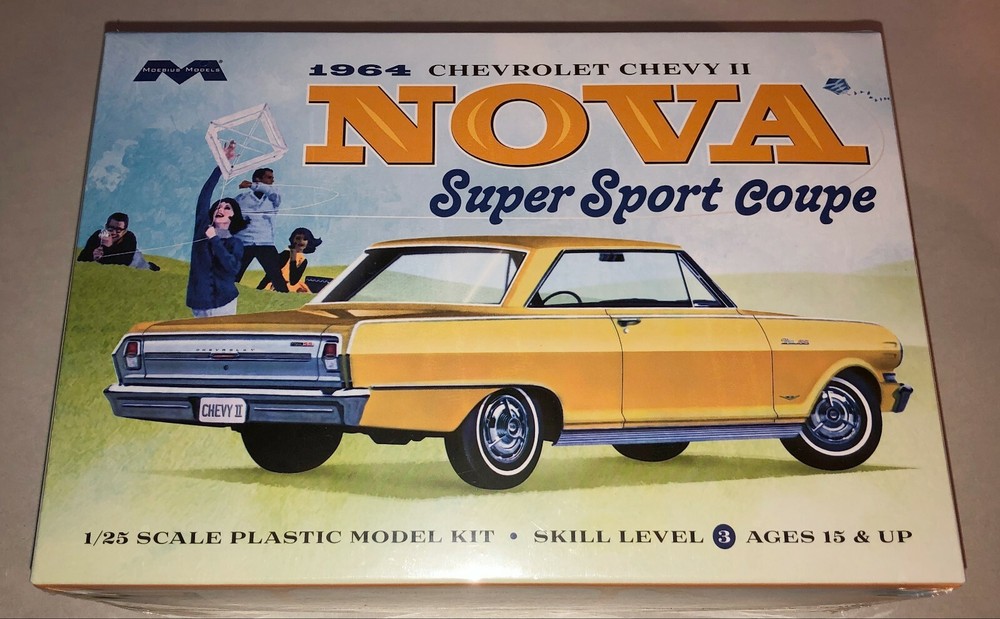 Moebius 1964 Chevrolet Chevy II Nova Super Sport Coupe 1:25 scale model car kit