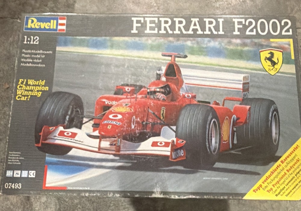 NEW SEALED, RARE Revell Ferrari F2002 1:12 Unassembled Model Kit 07493