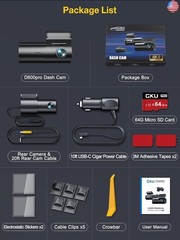 GKU Dash Cam Front and Rear Camera,4K+1080P, 5.8GHz WiFi & GPS Dash Camera