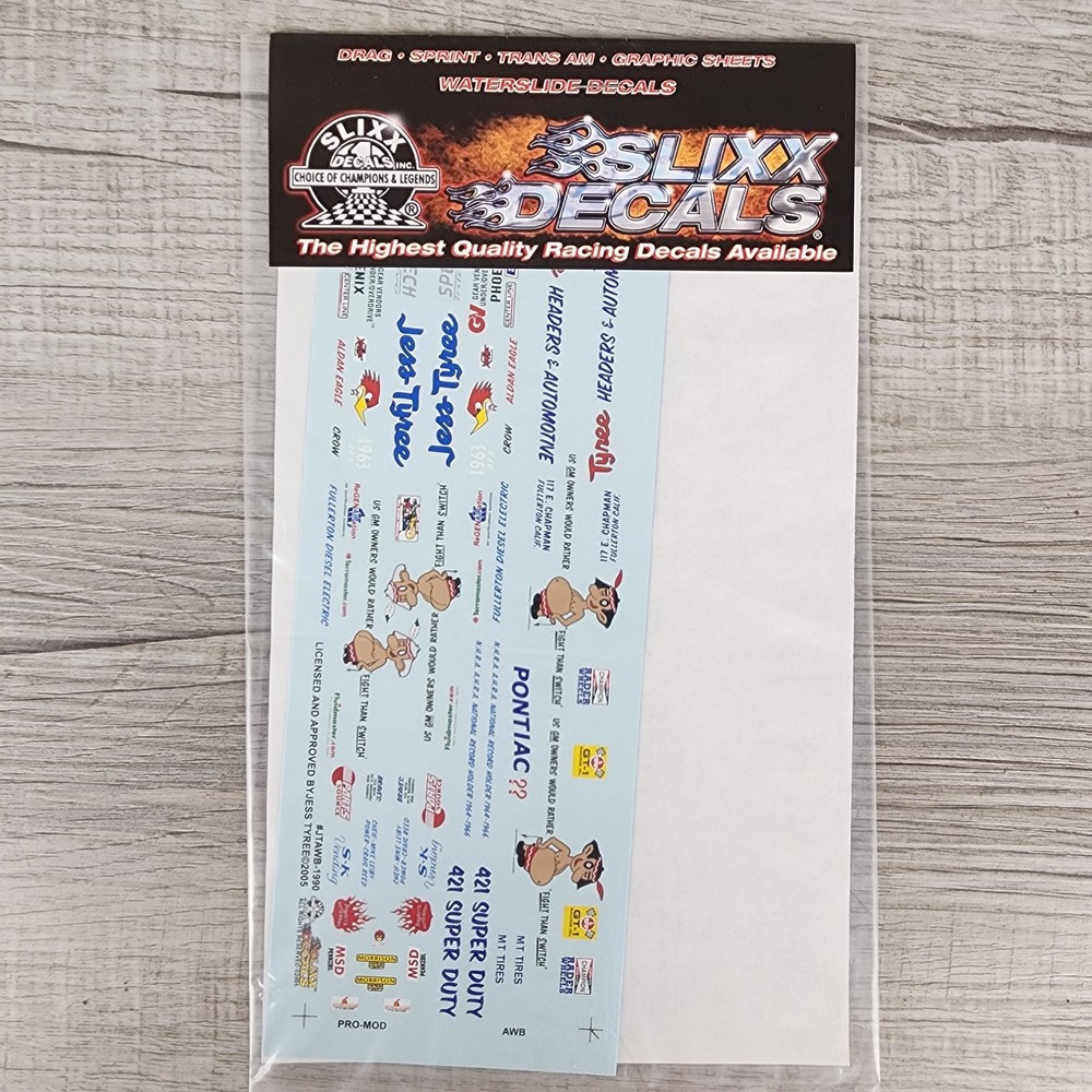 1990 Jess Tyree Pontiac Tempest 421 Super Duty 1/25th Slixx Decal Drag NHRA