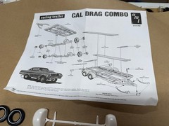 AMT Double Axle Car Trailer Cal Combo Drag Set 1/25 Scale Race Hauler BRAND NEW