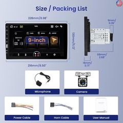 Hodozzy Single Din Car Stereo with CarPlay & Android Auto, 9 Inch Touch