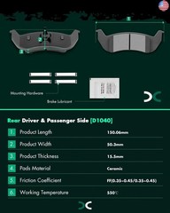 Ceramic Brake Pads Kits,SCITOO 8pcs Brakes Pads Set fit for 2003-2011 for Ford