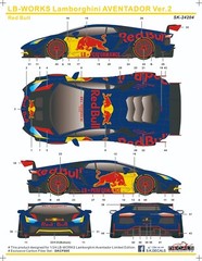 S.K. Decals SK24204 LB-Works Lamborghini Avendator Ver.2 “Rad Büll” Decal Sheet