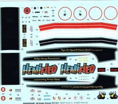 Decal Sheet 1968 Dodge Charger RT 1/25 426 Hemi 440 Magnum Emblems Scripts Drag