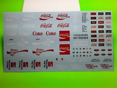 Peterbilt 352 Pacemaker Cabover 1/25 waterslide decal sheet Coca-Cola Coke COE