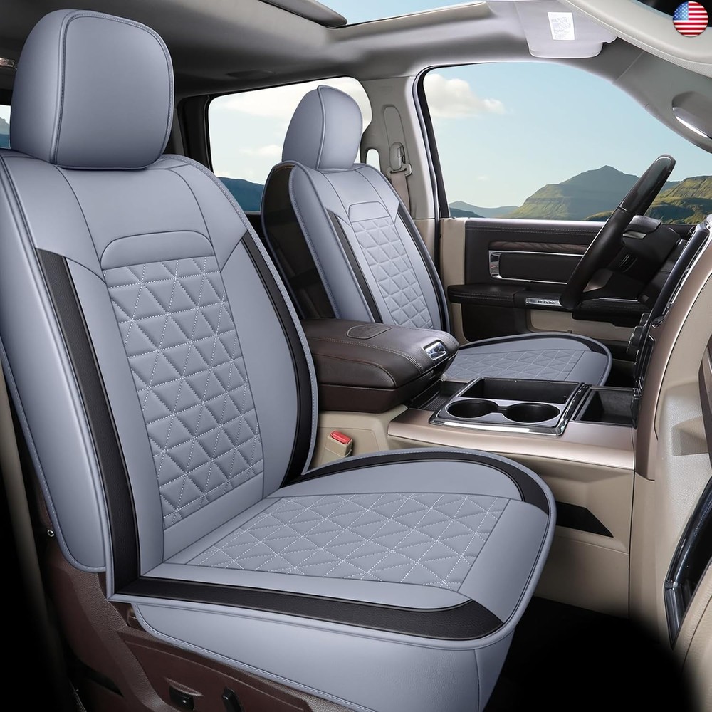 Coverado Seat Covers for Dodge Ram Full Set, Waterproof Truck Car Seat Cover